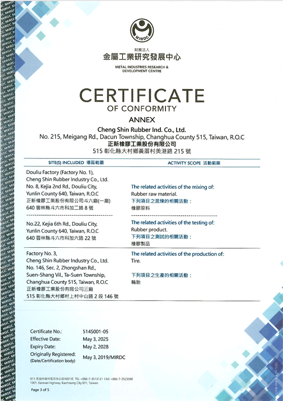 ISO 45001:2018 中庄廠、三廠、斗一廠、斗二廠